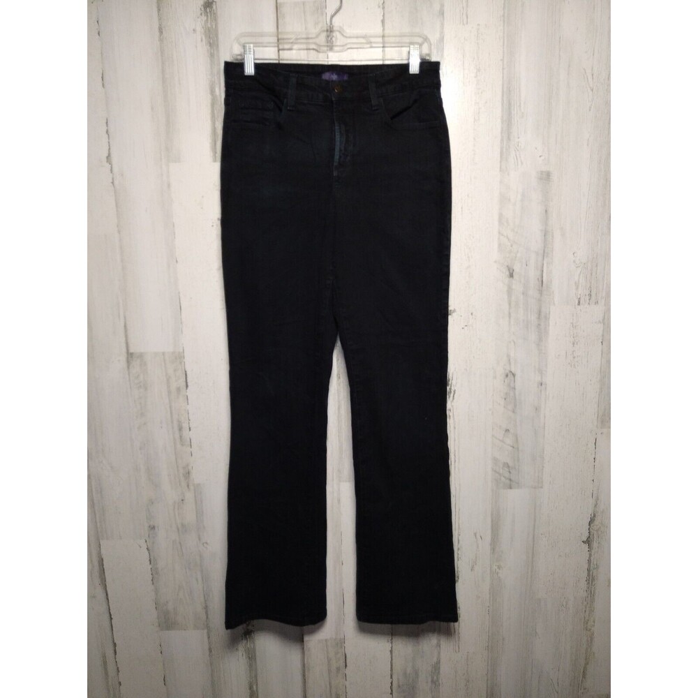 NYDJ Lift Tuck Legging Jeans 8 Womens Black Straight Leg Denim Stretch 29x32